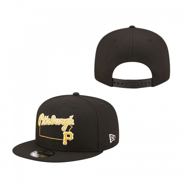 Pittsburgh Pirates New Era State 9FIFTY Snapback Hat Black