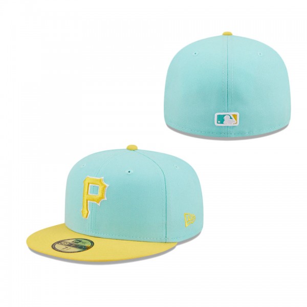 Men's Pittsburgh Pirates New Era Turquoise Yellow Spring Color Pack Two-Tone 59FIFTY Fitted Hat