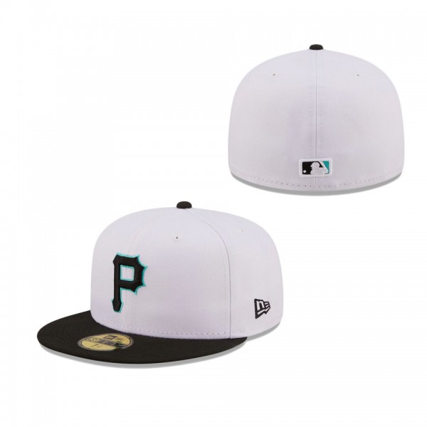 Men's Pittsburgh Pirates New Era White Black Spring Color Pack Two-Tone 59FIFTY Fitted Hat