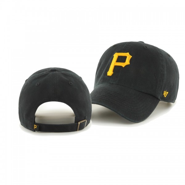 Youth Pittsburgh Pirates Team Logo Black Clean Up Adjustable Hat