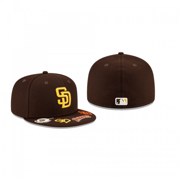 Men's San Diego Padres Visor Hit Brown 59FIFTY Fitted Hat