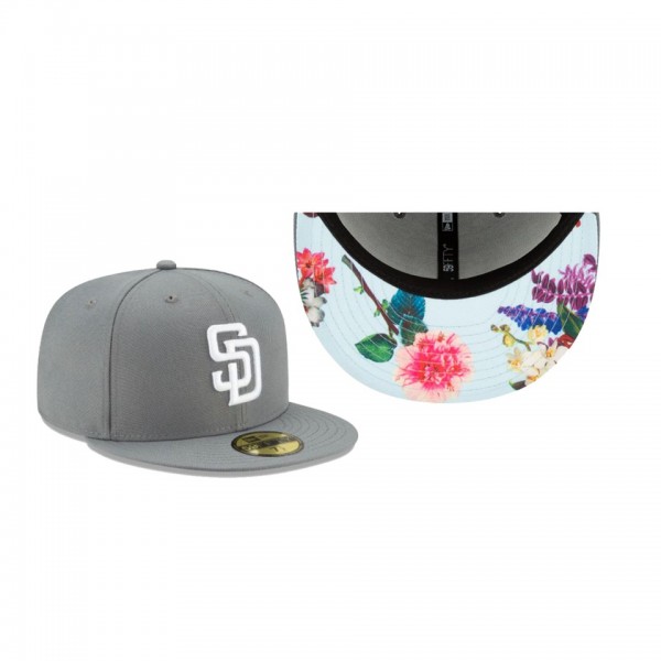 Men's San Diego Padres Floral Undervisor Gray 59FIFTY Fitted Hat