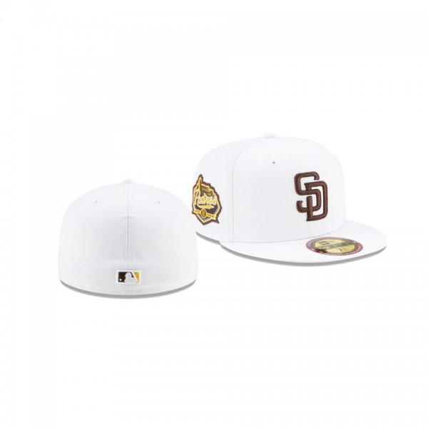 Men's San Diego Padres Stadium Patch White Optic 59FIFTY Fitted Hat