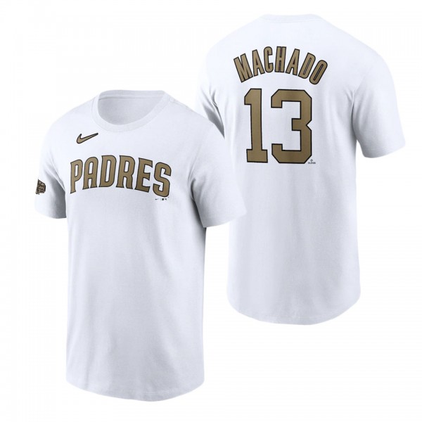 San Diego Padres Manny Machado White 2022 MLB All-Star Game Name & Number T-Shirt