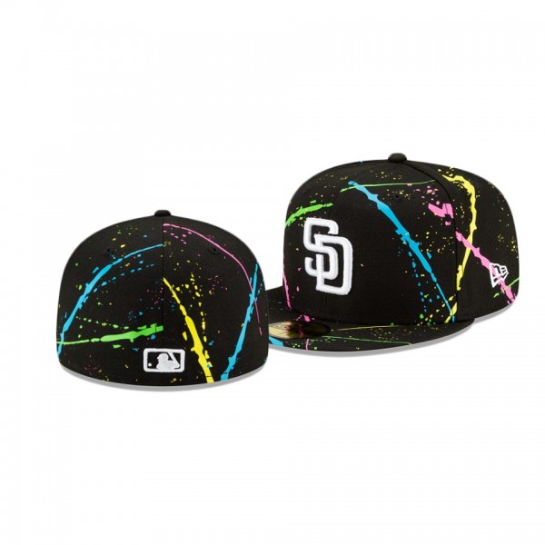 San Diego Padres Streakpop Black 59FIFTY Fitted Hat