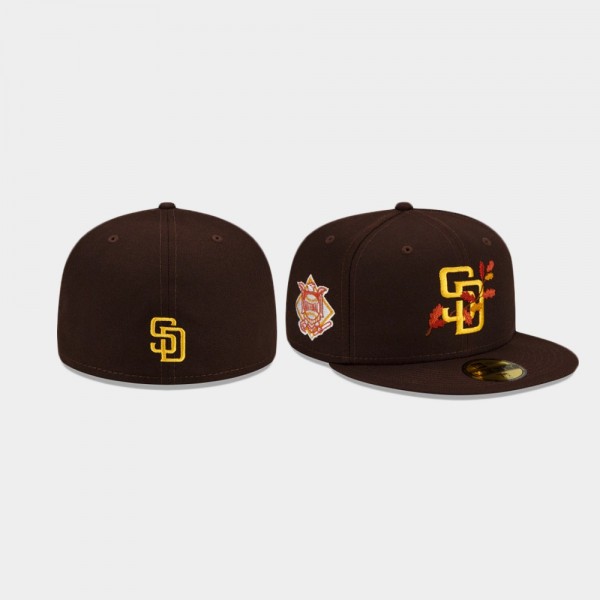 San Diego Padres Leafy Front Brown 59FIFTY Fitted Hat