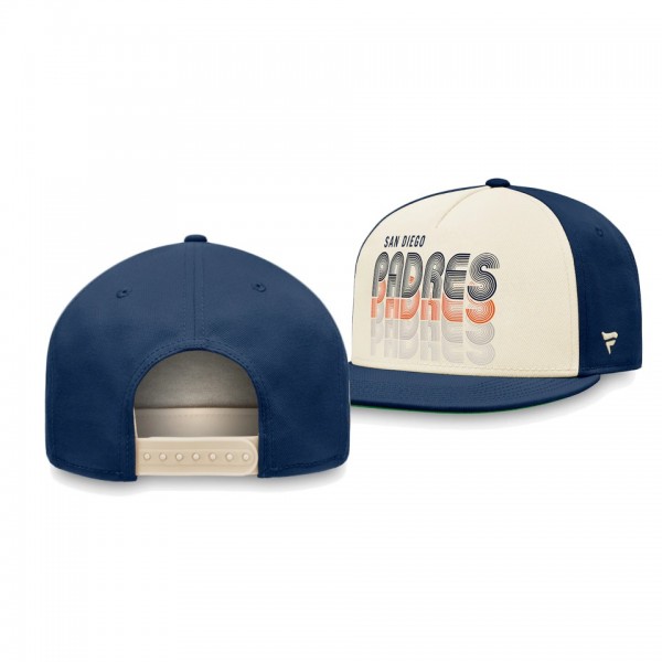 San Diego Padres True Classic Cream Navy Gradient Snapback Hat