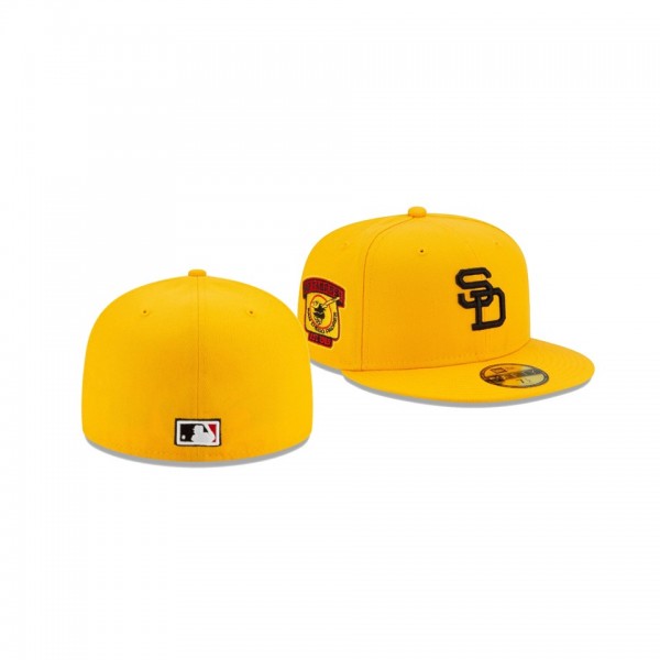 Men's San Diego Padres Red Under Visor Gold 59FIFTY Fitted Hat