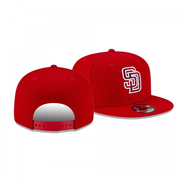 Men's Padres 2021 Independence Day Red 9FIFTY 4th Of July Hat