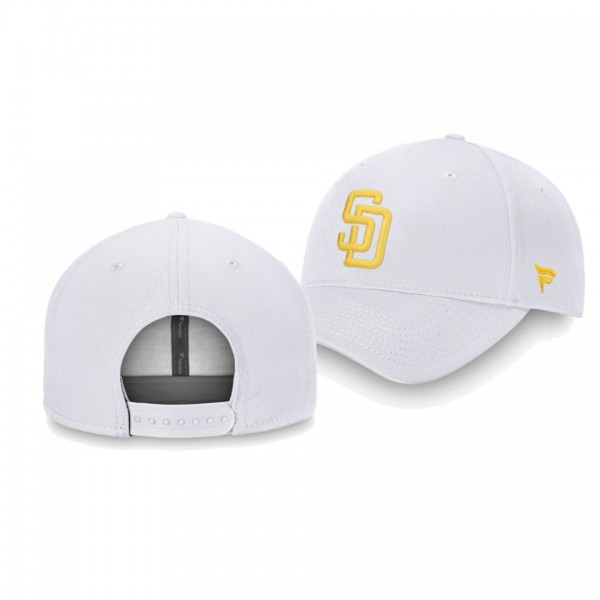 Men's Padres Iconic White Snapback Hat