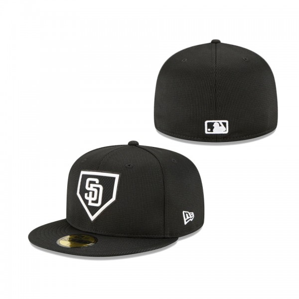 Men's San Diego Padres New Era Black 2022 Clubhouse 59FIFTY Fitted Hat