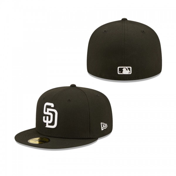 Men's San Diego Padres Black Team Logo 59FIFTY Fitted Hat