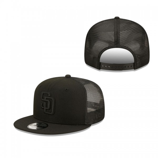 Men's San Diego Padres New Era Blackout Trucker 9FIFTY Snapback Hat