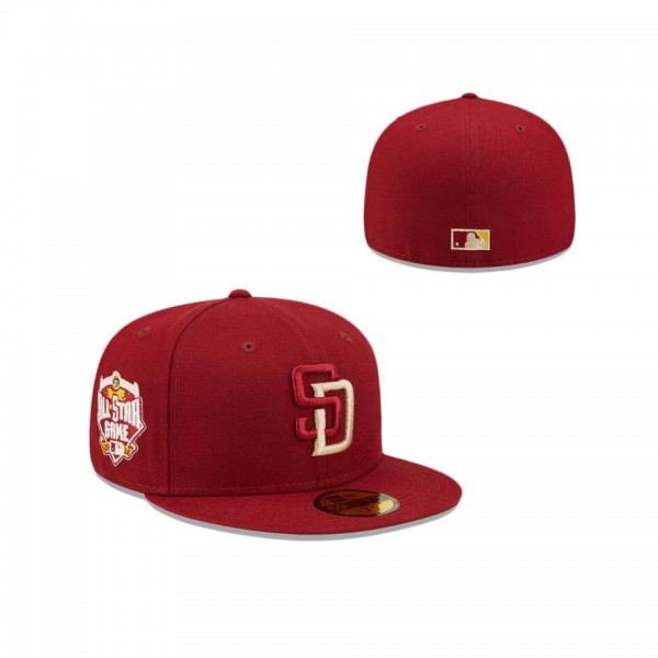 San Diego Padres Cardinal Sunshine 59FIFTY Fitted Hat
