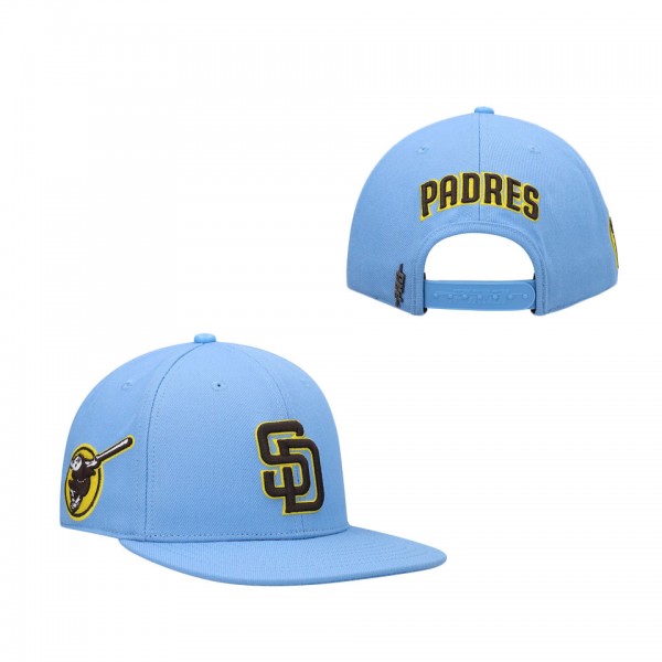 Men's San Diego Padres Pro Standard Light Blue Classic Wool Snapback Hat