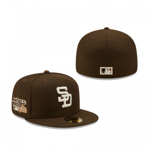 San Diego Padres 1984 World Series Cream Undervisor Fitted Hat Brown