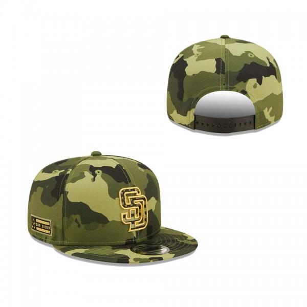 Men's San Diego Padres New Era Camo 2022 Armed Forces Day 9FIFTY Snapback Adjustable Hat