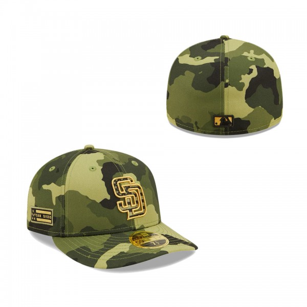 Men's San Diego Padres New Era Camo 2022 Armed Forces Day On-Field Low Profile 59FIFTY Hat