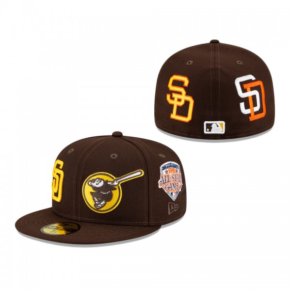 San Diego Padres Patch Pride Fitted Cap Brown