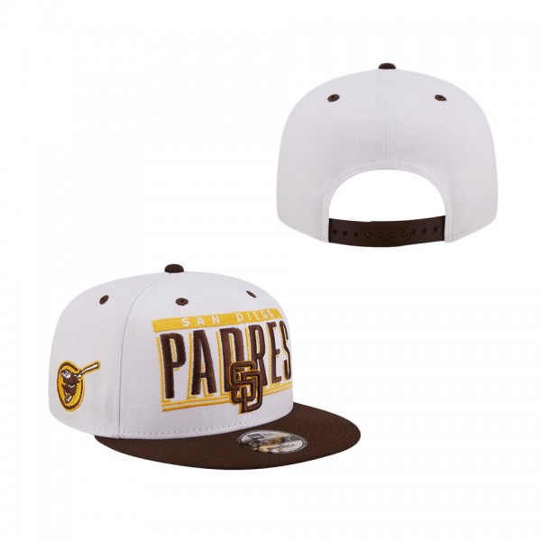 San Diego Padres New Era Retro Title 9FIFTY Snapback Hat White Brown