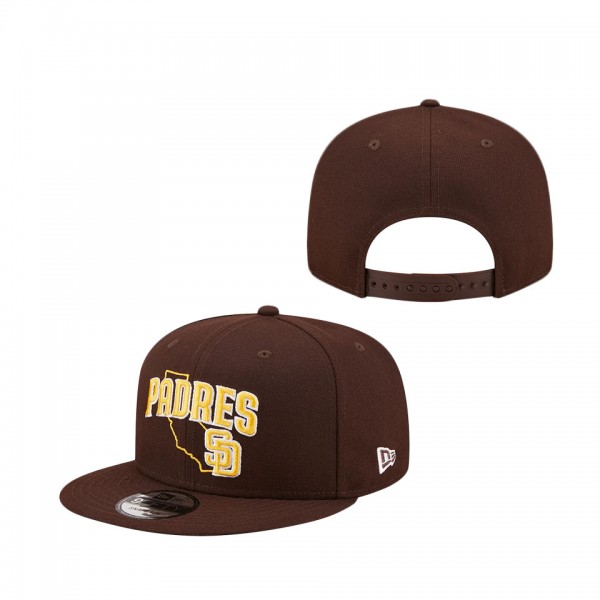 San Diego Padres New Era State 9FIFTY Snapback Hat Brown
