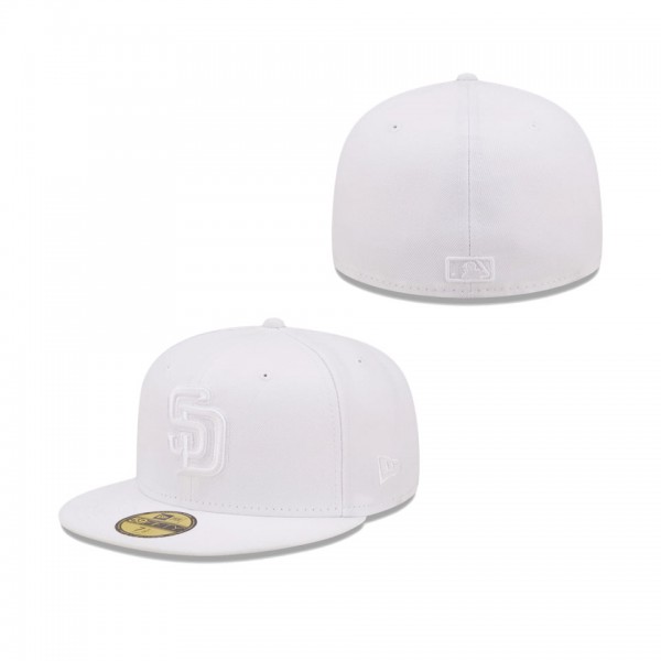 Men's San Diego Padres White On White 59FIFTY Fitted Hat