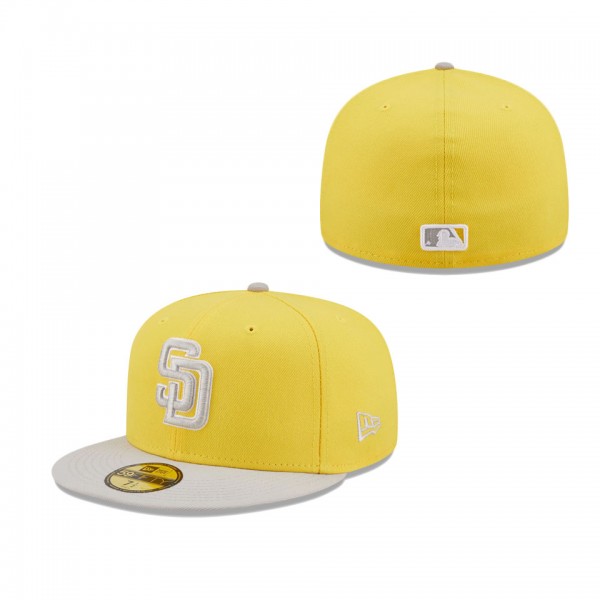 Men's San Diego Padres New Era Yellow Gray Spring Color Pack Two-Tone 59FIFTY Fitted Hat