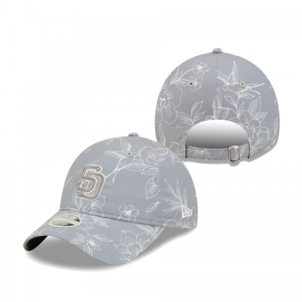Women's San Diego Padres New Era Gray Botanic 9TWENTY Adjustable Hat