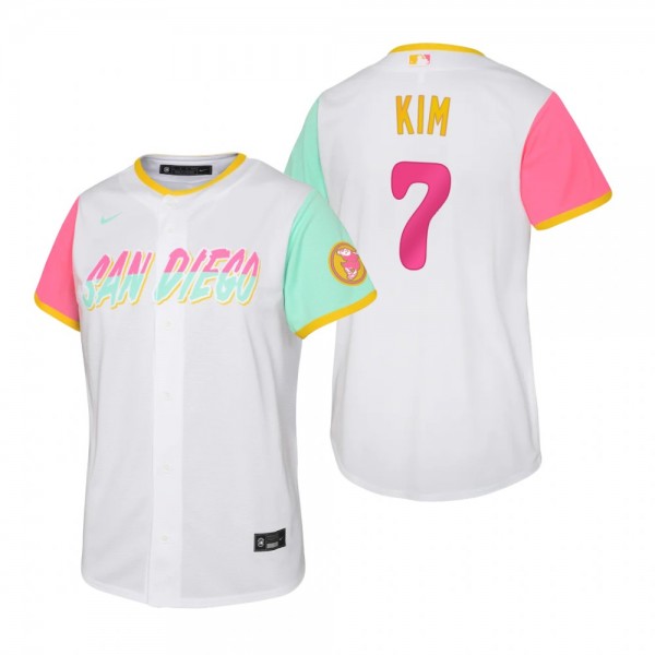Youth San Diego Padres Ha-Seong Kim White 2022 City Connect Replica Jersey