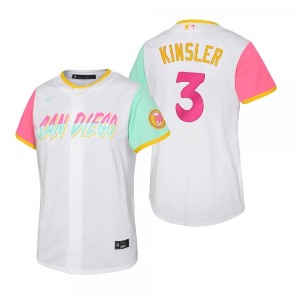 Youth San Diego Padres Ian Kinsler White 2022 City Connect Replica Jersey