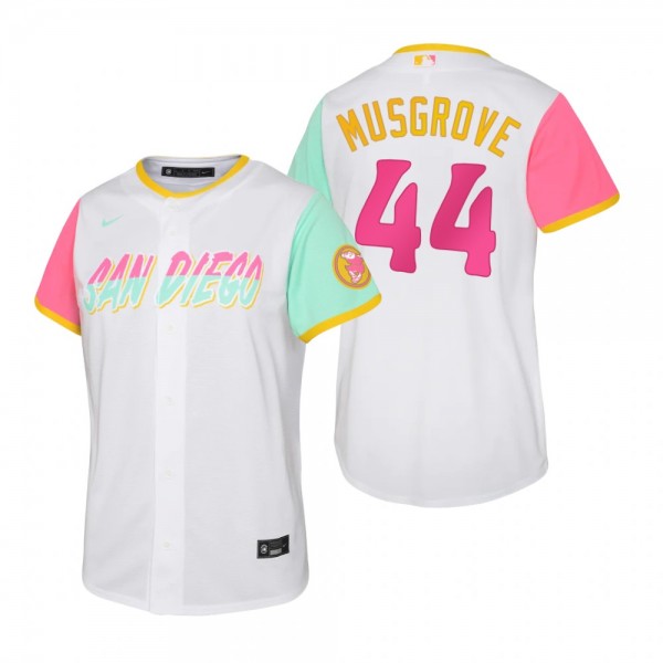 Youth San Diego Padres Joe Musgrove White 2022 City Connect Replica Jersey