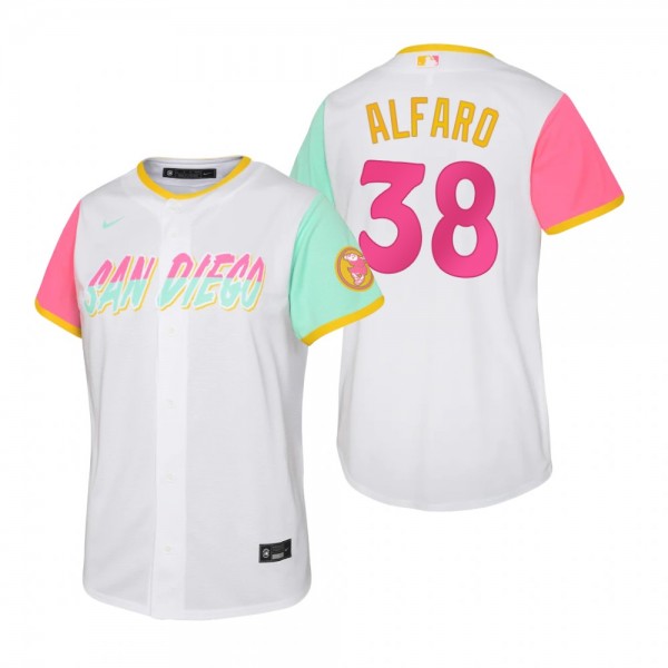 Youth San Diego Padres Jorge Alfaro White 2022 City Connect Replica Jersey