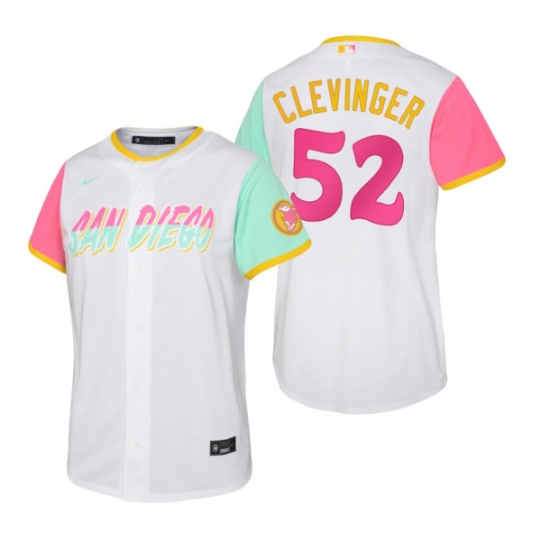 Youth San Diego Padres Mike Clevinger White 2022 City Connect Replica Jersey
