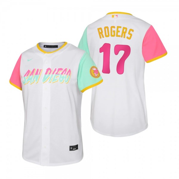 Youth San Diego Padres Taylor Rogers White 2022 City Connect Replica Jersey