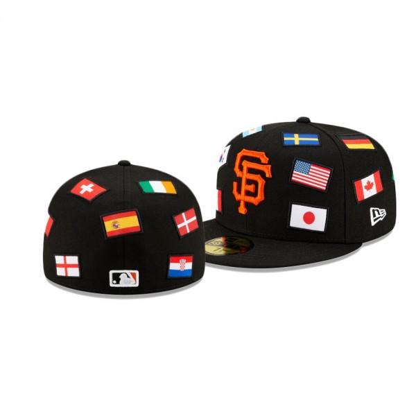San Francisco Giants All Over Flag Black 59FIFTY Fitted Hat