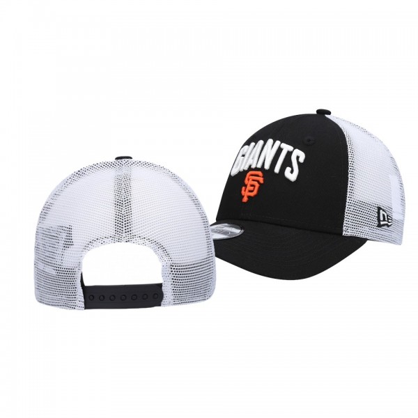 San Francisco Giants Team Title Black White 9FORTY Snapback Hat