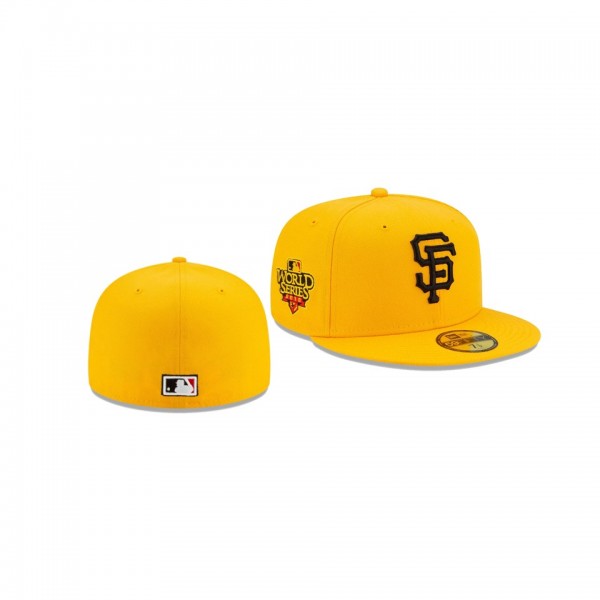 Men's San Francisco Giants Red Under Visor Gold 59FIFTY Fitted Hat