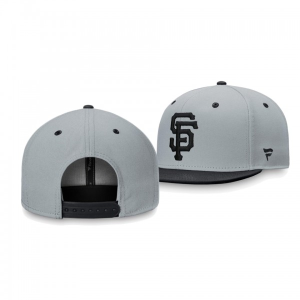 San Francisco Giants Team Gray Black Snapback Hat