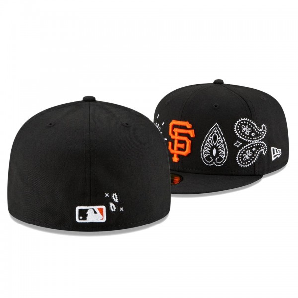 San Francisco Giants Paisley Elements Orange Black 59FITY Fitted Hat