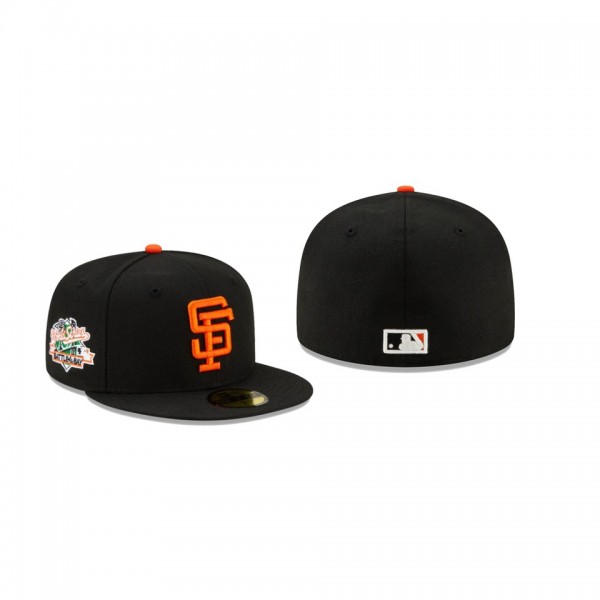 Men's San Francisco Giants Floral Under Visor Black Authentic 1989 World Series Battle Of The Bay 59FIFTY Fitted Hat