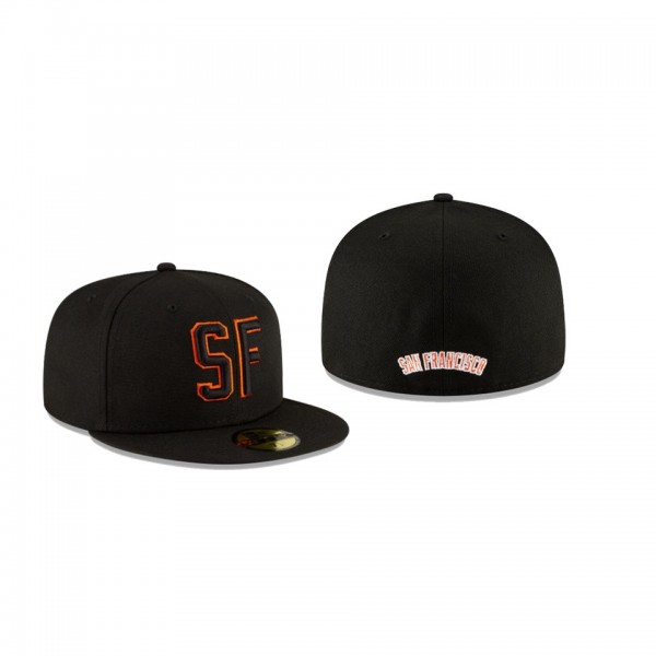 Men's San Francisco Giants Ligature Black 59FIFTY Fitted Hat