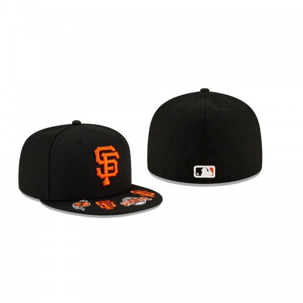 Men's San Francisco Giants Visor Hit Black 59FIFTY Fitted Hat