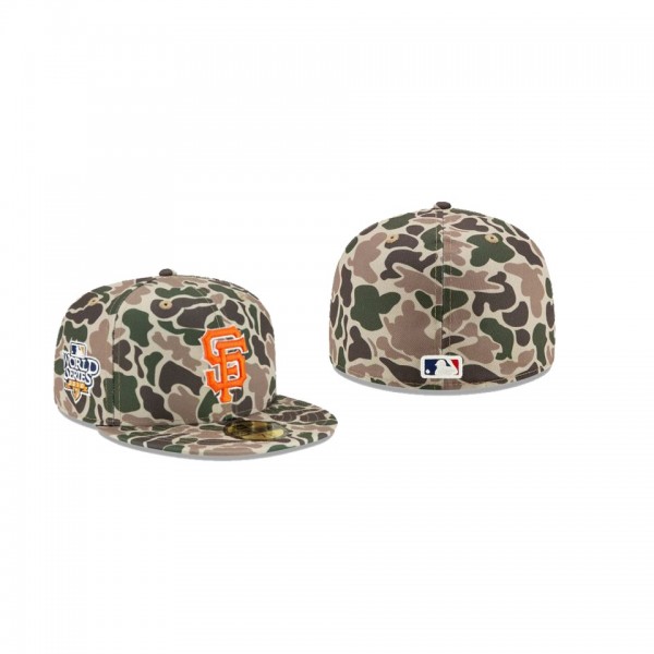 Men's San Francisco Giants # Duck Camo 59FIFTY Fitted Hat Green