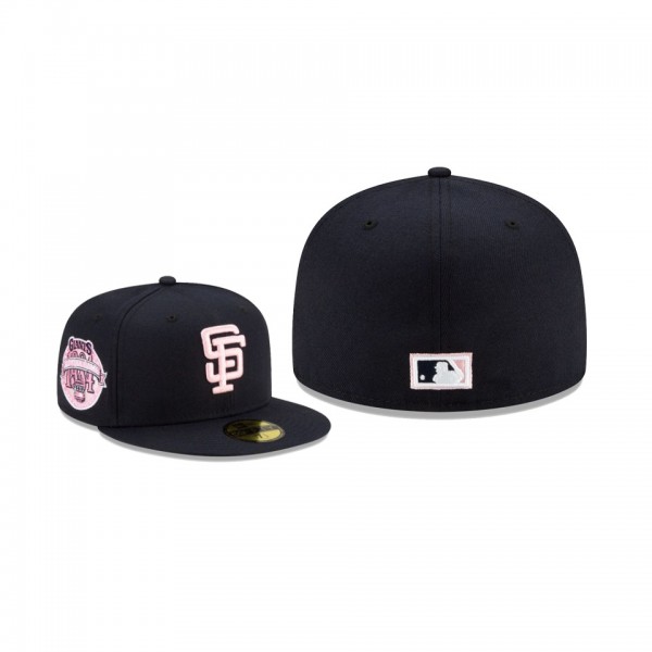 Men's San Francisco Giants Pink Under Visor Navy 59FIFTY Fitted Hat