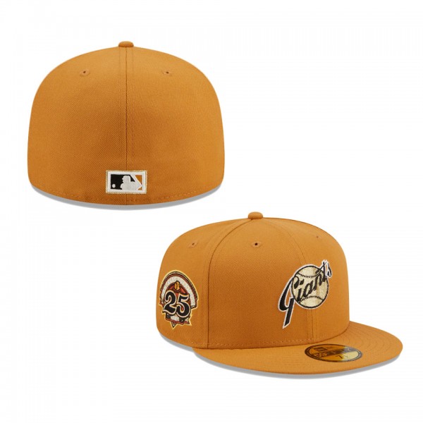 San Francisco Giants New Era 25th Anniversary Chrome Undervisor 59FIFTY Fitted Hat Tan
