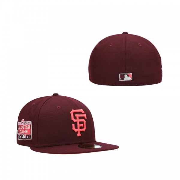 San Francisco Giants New Era Color Fam Lava Red Undervisor 59FIFTY Fitted Hat Maroon