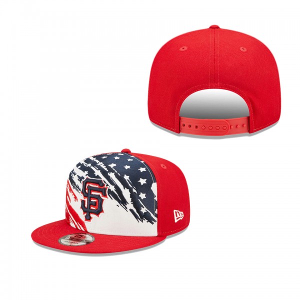 San Francisco Giants Red 2022 4th Of July Stars Stripes 9FIFTY Snapback Adjustable Hat