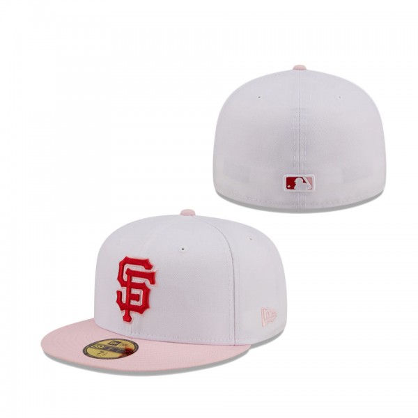 San Francisco Giants New Era Scarlet Undervisor 59FIFTY Fitted Hat White Pink