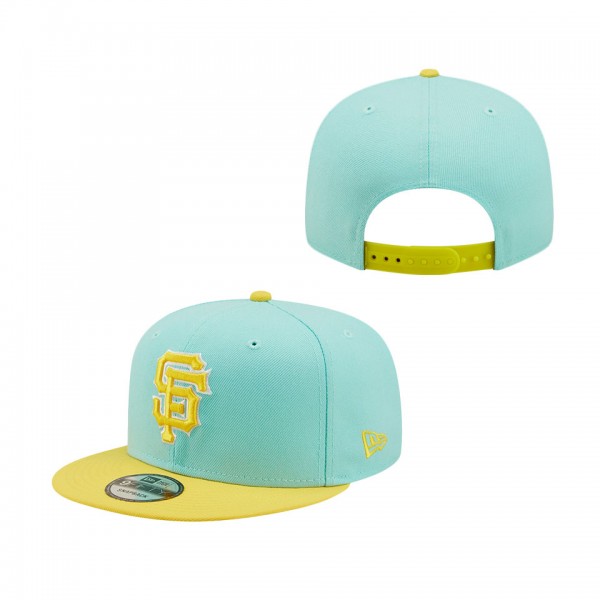 San Francisco Giants New Era Spring Two-Tone 9FIFTY Snapback Hat Turquoise Yellow