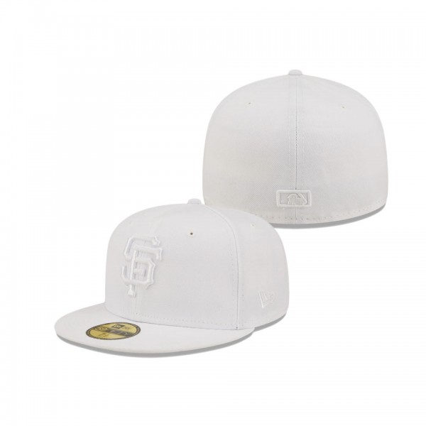 San Francisco Giants White On White 59FIFTY Fitted Hat